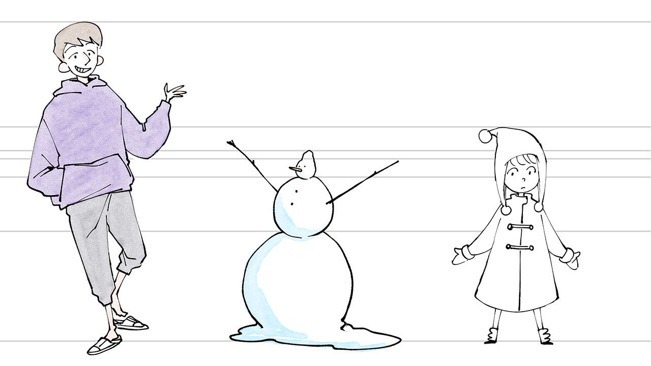 The snowman is called a snowman because that’s what the girl
would call it. It also chooses to go by the 'it' pronoun.